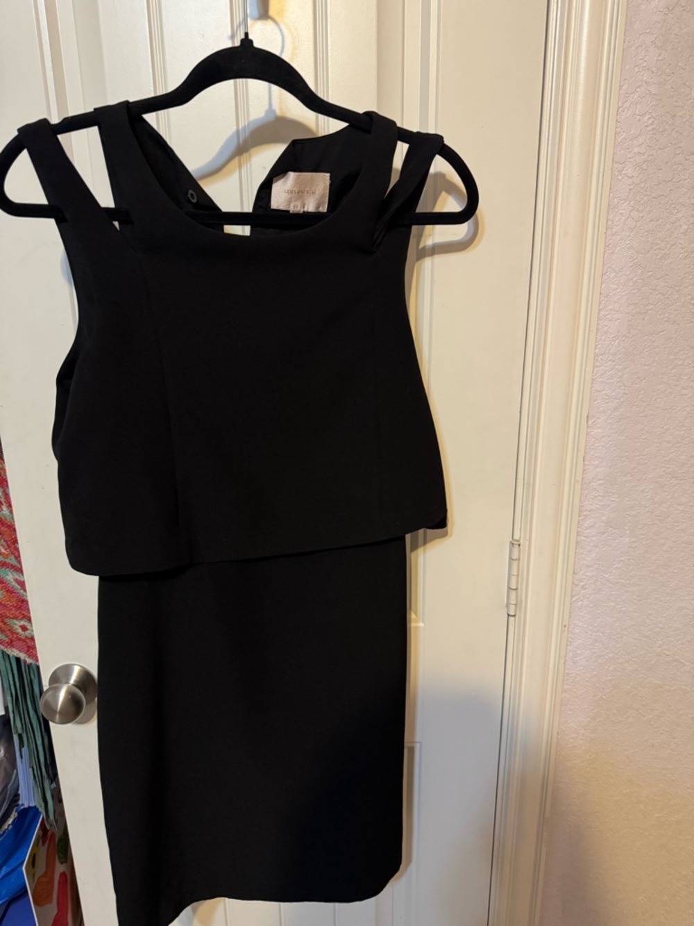 Skies Are Blue Black Sleeveless Layered Mini Dress